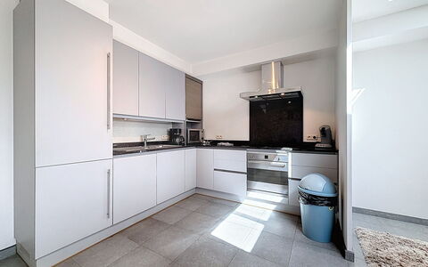 Stella Maris with Garage and Garden: Kitchen, Kitchen Appliance, Countertop, Flooring, Major Appliance, Interior Design, Cabinetry, Floor, Ceiling, Wood