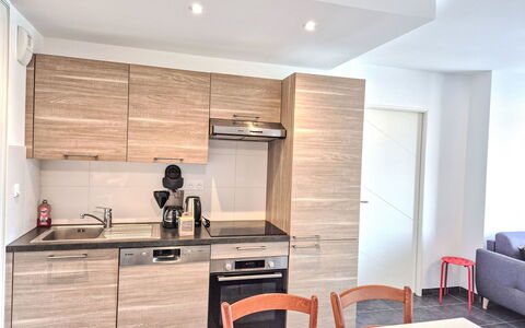 Le Clos Fontaine: Furniture, Interior Design, Flooring, Kitchen, Wood, Countertop, Cabinetry, Floor, Kitchen Appliance, Major Appliance