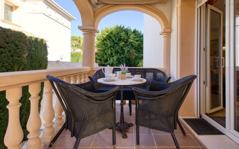 Villa Toscana: Furniture, Table, Property, Plant, Chair, Wood, Shade, Building, Architecture, Interior Design