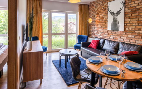 Holiday Mountain Residence: Table, Furniture, Property, Picture Frame, Azure, Window, Houseplant, Wood, Architecture, Chair