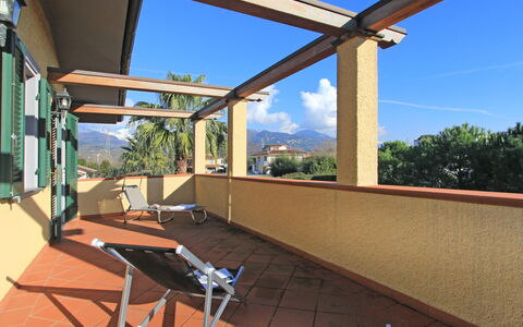 Villa Anna: Sky, Property, Shade, Azure, Building, Wood, Interior Design, Tree, Floor, Line