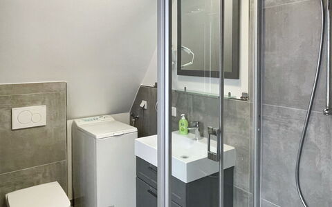 Waldglück: Property, Plumbing Fixture, Tap, Cabinetry, Interior Design, Building, Floor, Shower, Bathroom