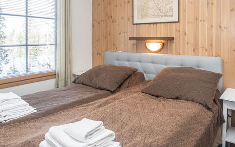 Rukatonttu D 13: Bed, Furniture, Interior Design, Bedroom, Floor, Flooring, Wood, Bed Sheet, Bedding, Room