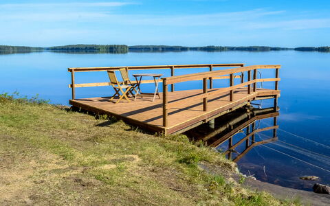 Piitterin Saunatupa: Blue, Water, Body Of Water, Wood, Natural Landscape, Lake, Bank, Boardwalk, Dock, Plank