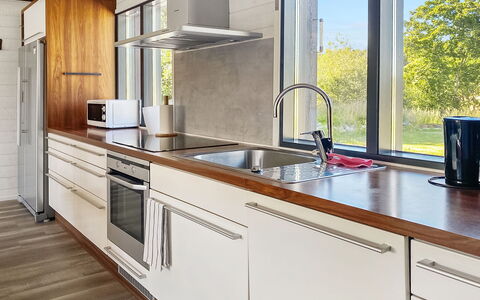 Kirsikkaranta 1: Countertop, Kitchen, Flooring, Interior Design, Wood, Furniture, Floor, Cabinetry, Kitchen Appliance, Kitchen Sink