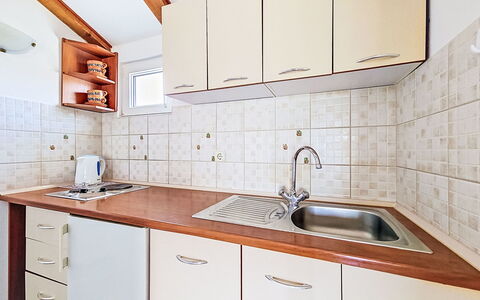 Tone: Kitchen, Plumbing Fixture, Countertop, Kitchen Sink, Flooring, Major Appliance, Sink, Interior Design, Kitchen Appliance, Tap