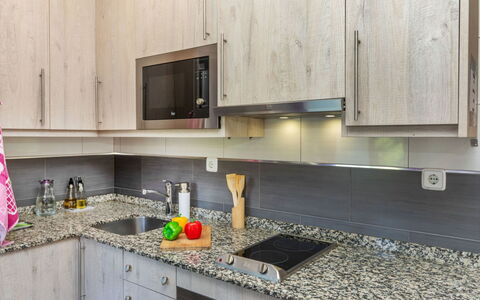 Cloud: Kitchen, Kitchen Appliance, Countertop, Major Appliance, Cabinetry, Flooring, Interior Design, Home Appliance, Furniture, Kitchen Stove