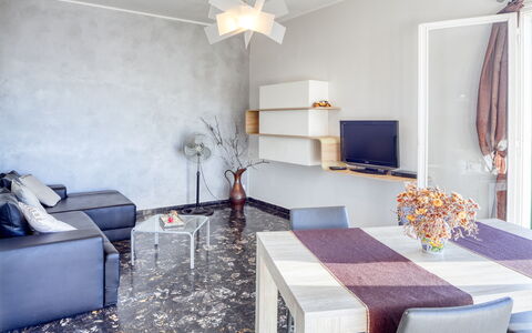 Casa Matilde - Villa Alle Cascine, Imperia: Property, Furniture, Building, Cabinetry, Comfort, Interior Design, Picture Frame, Purple, Lighting, Wood