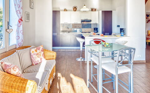 Casa Matilde - Villa Alle Cascine, Imperia: Furniture, Table, Property, Azure, Wood, Cabinetry, Orange, Window, Chair, Floor