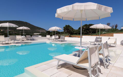 Stintino 637: Water, Sky, Furniture, Azure, Building, Umbrella, Swimming Pool, Sunlounger, Outdoor Furniture, Shade