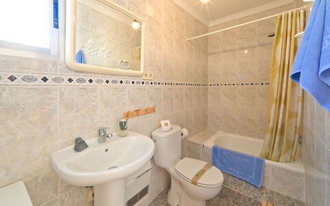 Consuelo: Mirror, Plumbing Fixture, Tap, Property, Sink, Bathroom Sink, Bathroom, Blue, Purple, Toilet