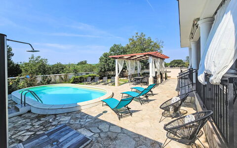 Joy on Countryside: Sky, Cloud, Building, Swimming Pool, Shade, Outdoor Furniture, Sunlounger, Leisure, Tree, Landscape