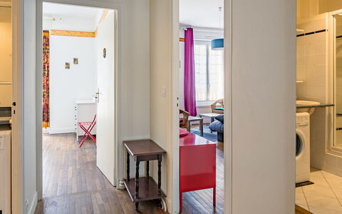 Broussais: Furniture, Building, Door, Interior Design, Flooring, Table, Floor, Shelving, Wood