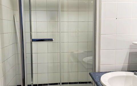 Broussais: Bathroom, Plumbing Fixture, Flooring, Floor, Plumbing, Shower Door, Shower, Composite Material, Tile