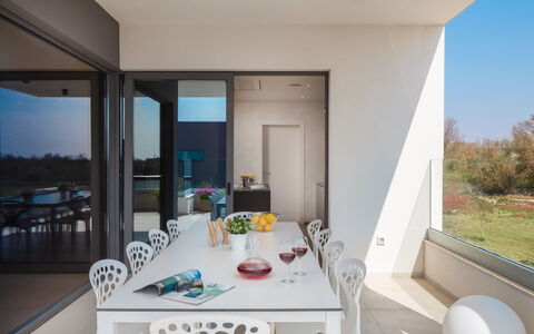 Old Olive Vii: Table, Furniture, Property, Chair, Plant, Tableware, Building, Interior Design, Shade, Living Room