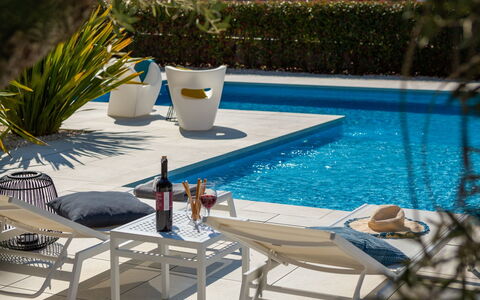 Old Olive Vii: Water, Plant, Furniture, Table, Blue, Outdoor Furniture, Chair, Shade, Flowerpot, Outdoor Table
