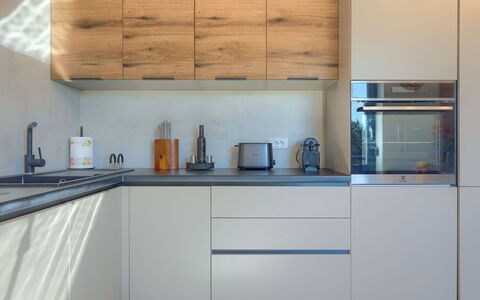 Wing 77: Tap, Cabinetry, Countertop, Building, Sink, Kitchen Sink, Kitchen, Shelving, Wood, Kitchen Appliance