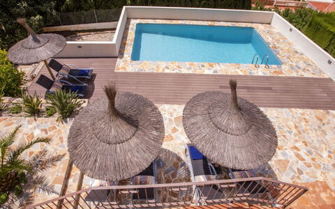 Villa El Camino: Water, Plant, Wood, Outdoor Furniture, Leisure, Swimming Pool, Landscape, Rectangle, Roof