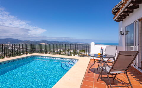 Villa Jana: Sky, Water, Building, Plant, Swimming Pool, Azure, Blue, Interior Design, Chair, House