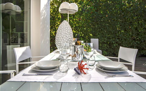 Re di Denari: Tableware, Table, Plant, Furniture, Property, Drinkware, Dishware, Tablecloth, Chair, Stemware