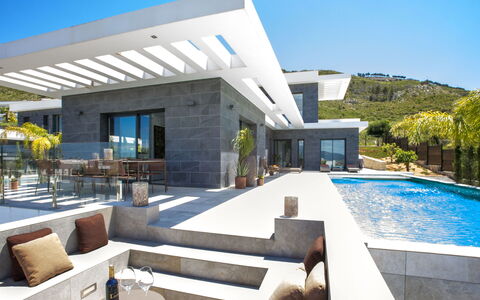 Villa Sareva: Sky, Water, Property, Building, Shade, Plant, Outdoor Furniture, Swimming Pool, Architecture, Interior Design
