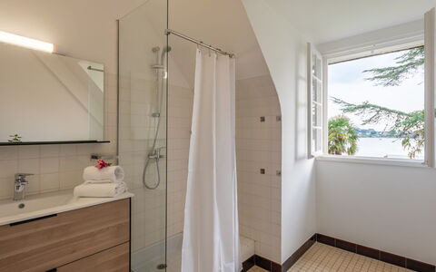 Le Moulin: Mirror, Plumbing Fixture, Bathroom Cabinet, Tap, Bathroom, Sink, Wood, Window, Interior Design