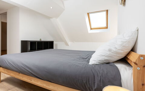 La Grève: Furniture, Flooring, Bedroom, Floor, Interior Design, Bed, Wood, Wood Flooring, Room, Home