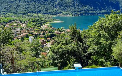 Porlezza 84: Water, Sky, Water Resources, Blue, Mountain, Swimming Pool, Azure, Nature, Natural Landscape, Body Of Water