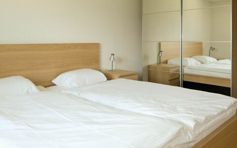 Luna: Floor, Flooring, Wood, Furniture, Bed, Bedroom, Interior Design, Lighting, Room, Bed Sheet