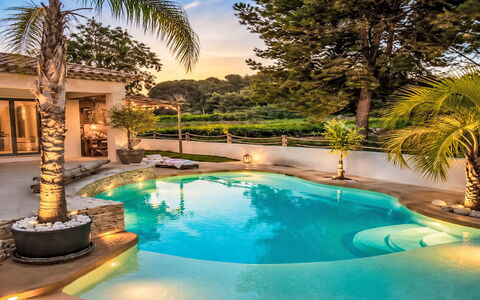 La Pinède: Swimming Pool, Blue, Water, Leisure, Resort, Water Feature, Eco Hotel, Outdoor Furniture, Composite Material, Landscaping