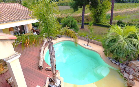 La Pinède: Water, Plant, Property, Building, Tree, Azure, Swimming Pool, Architecture, Body Of Water, Arecales