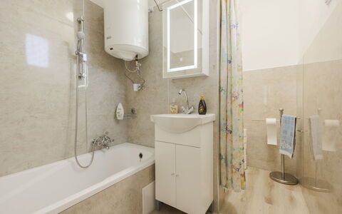 Gizella: Bathroom, Plumbing Fixture, Interior Design, Flooring, Bathroom Sink, Floor, Sink, Tap, Plumbing, Toilet