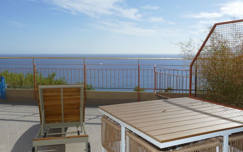 Ventimiglia 633: Sky, Cloud, Water, Daytime, Property, Wood, Outdoor Furniture, Shade, Floor, Wall