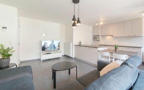 Bredene 733: Plant, Table, Furniture, Building, Couch, Houseplant, Television, Comfort, House, Wood