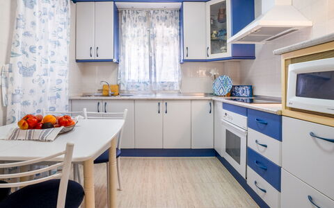 Rincon Dorado: Cabinetry, Countertop, Property, Furniture, White, Blue, Sink, Kitchen, Wood, Kitchen Sink