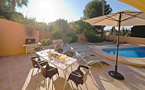 Gardenia: Furniture, Sky, Table, Chair, Plant, Tree, Outdoor Furniture, Shade, Tableware, Outdoor Table