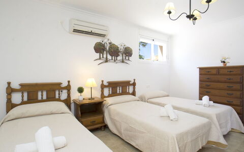 Villa Delfín: Furniture, Property, White, Comfort, Table, Azure, Cabinetry, Lighting, Wood, Interior Design