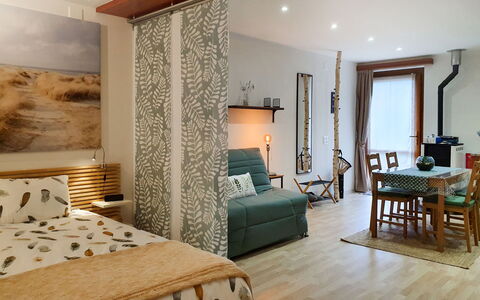 Open Space with Patio Lety: Furniture, Building, Property, Comfort, Picture Frame, Azure, Wood, Plant, Table, Drawer