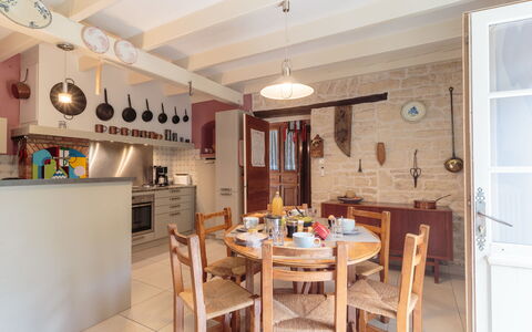 Au Bord du Canal: Table, Property, Furniture, Wood, Interior Design, Chair, Living Room, Flooring, Floor, Kitchen