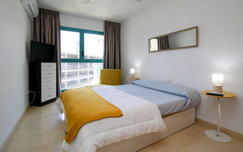 Atrium Iii Centro Mar: Interior Design, Flooring, Floor, Furniture, Ceiling, Bedroom, Bed, Room, Lighting, Bed Sheet