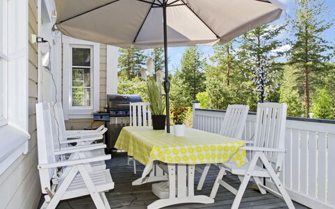Villa Adalmina: Furniture, Chair, Outdoor Furniture, Table, Wood, Outdoor Table, Kitchen & Dining Room Table, Shade, Garden, Umbrella