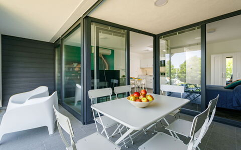 Balatonszemes 836: Table, Furniture, Property, Building, Couch, Chair, Window, Plant, Orange, Shade