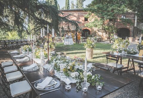 Castelletto Weddings And Events: Plant, Table, Property, Furniture, Tableware, Botany, Chair, Tree, Building, Lighting