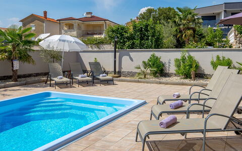 Villa Mira: Water, Plant, Sky, Cloud, Furniture, Property, Building, Chair, Swimming Pool, Azure