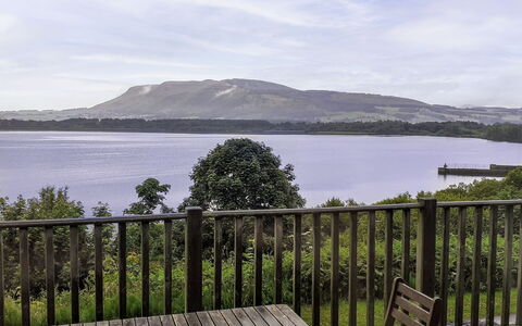 Loch Leven Lodge 12: Cloud, Water, Sky, Plant, Property, Nature, Lake, Fence, Wood, Coastal And Oceanic Landforms