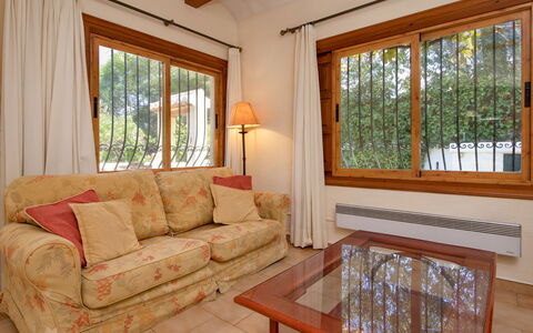 Villa Ciclamen: Property, Furniture, Couch, Table, Window, Wood, Interior Design, Living Room, Shade