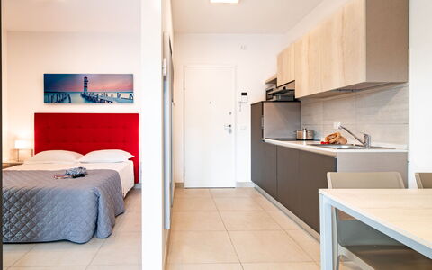 Bibione 755: Furniture, Property, Cabinetry, Building, Comfort, Interior Design, Wood, Countertop, Floor