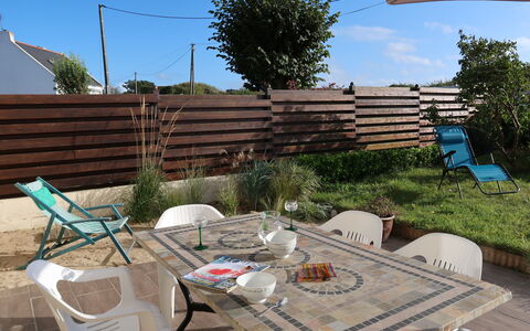 Les Dunes: Sky, Furniture, Plant, Table, Property, Umbrella, Chair, Azure, Wood, Outdoor Table