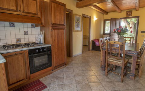 La Quercia: Property, Cabinetry, Furniture, Countertop, Kitchen Appliance, Wood, Chair, Flooring, Interior Design, Kitchen