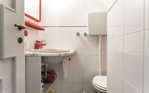 La Terrazza Di Santa Marinella: Property, Sink, Tap, Plumbing Fixture, Bathroom Sink, Bathroom, Interior Design, Mirror, Floor, Flooring